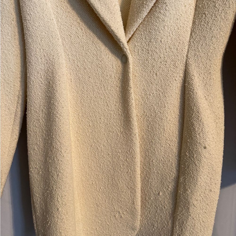 Vintage Bettina Riedel Cream Blazer Dress Petite S USA 90s - Picture 5 of 11
